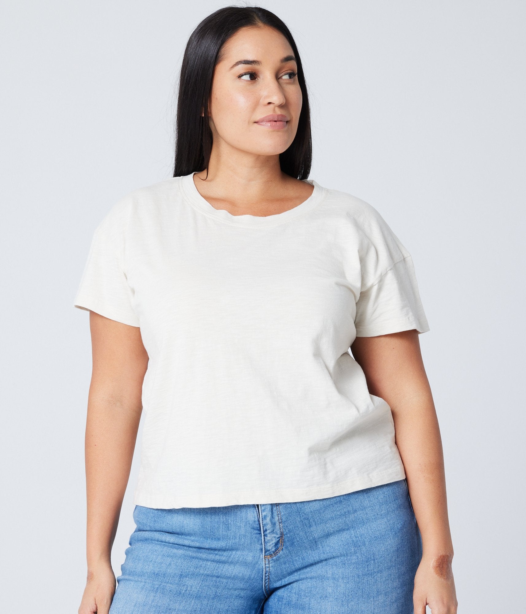 Women's Easy Crop Tee - Stone