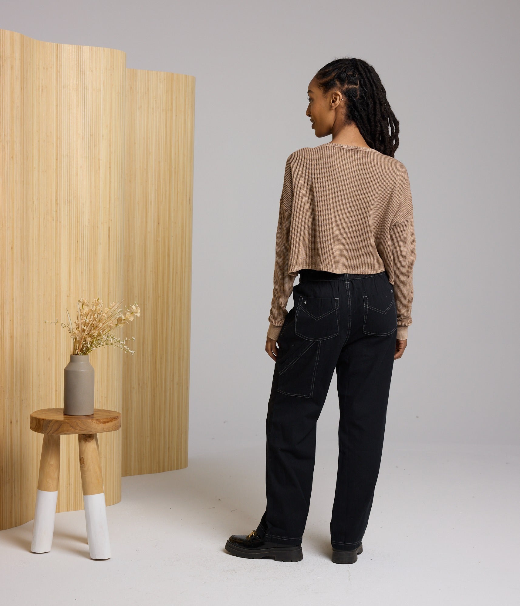 Cris Waffle Knit Top - Pinto